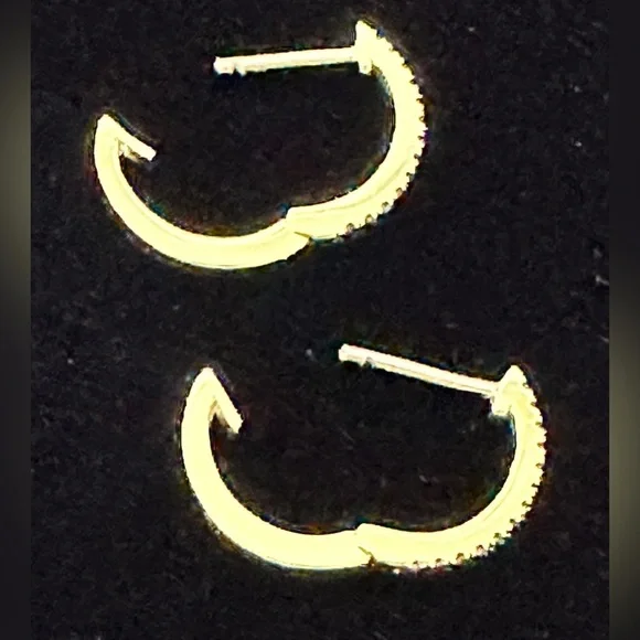 Catbird Fairy Light Black Diamond Hoops (Like-New; Gold/Black;14k) - Picture 4 of 13